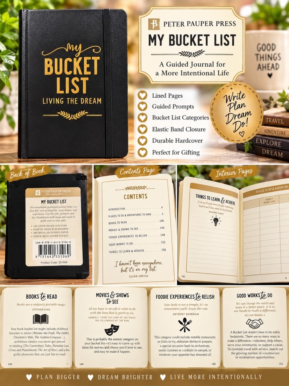 My Bucket List Journal - Black Hardcover